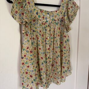 DOEN/ BELENE TOP -- TASHA GARDEN PRINT/ Size M